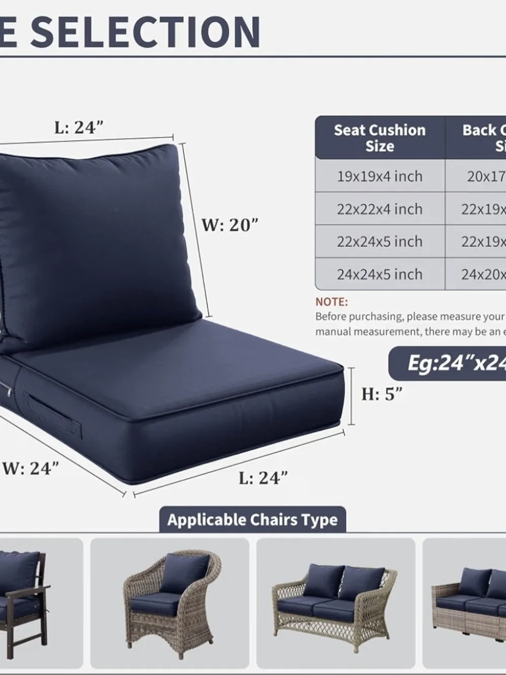 Premium Outdoor Seat Cushion